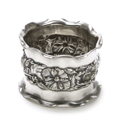 Napkin Ring, Silverplate, Poppies