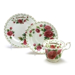 Flower of the Month by Royal Albert, China Cup, Saucer & Plate, Chrsy