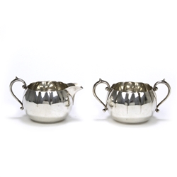 Cream Pitcher & Sugar Bowl by Gorham, Sterling, Melon Shape