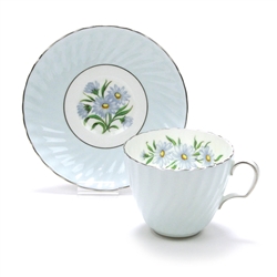 Cup & Saucer by Adderley, China, Blue Daisies