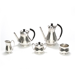 Modern by Gorham, Silverplate 5-PC Tea & Coffee Service w/ Waste Bowl