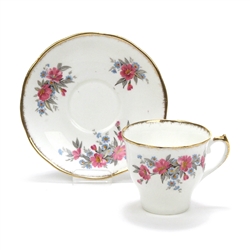 Cup & Saucer by Salisbury, China, Pink & Blue Flowers