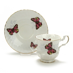 Cup & Saucer by Royal Dover, China, Pink Butterflies