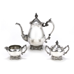 3-PC Coffee Service by F. B. Rogers, Silverplate, Scroll Design