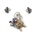 Pin & Earring Set by M & S, Gold Electroplate, Butterfly, Blue &  Clear Stones