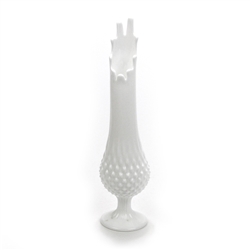 Hobnail Milk Glass by Fenton, Glass Vase, Swung