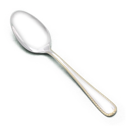 Golden Ribbon Edge by Gorham, Stainless Tablespoon (Serving Spoon)