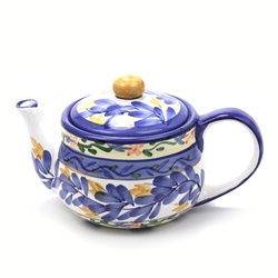 Teapot by Bloom-Rite, Ceramic, Blue & Gold