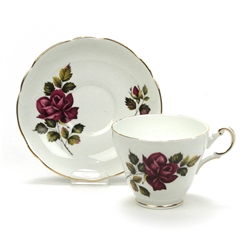 Cup & Saucer by Regency, China, Burgundy Roses