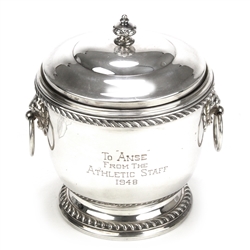 Ice Bucket by Poole Siver Co., Silverplate, Monogram To Anse From the Athletic Staff 1948