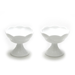 Harvest Milk Glass by Colony, Glass Candlestick/Flower Holder, Pair