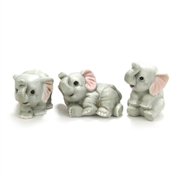 Figurine by Homco, Ceramic, Set of 3, Elephants