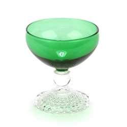 Bubble Foot Green by Anchor Hocking, Glass Champagne Glass