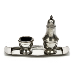 Salt Set by Arthur of England, Nickle Silver, Beaded Edge