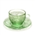 Sandwich Light Green by Tiara, Glass Cup & Saucer