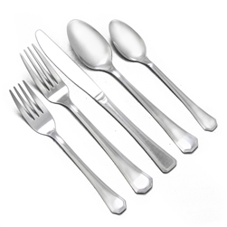 5-PC Place Setting by Cook n Co., Stainless, Threaded Edge