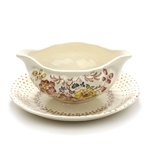 Grantham by Royal Doulton, China Gravy Boat, Attached Tray
