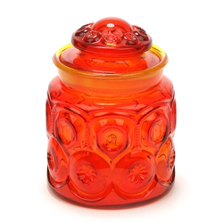 Moon & Stars Amberina by Smith Glass Co., Glass Tea Canister