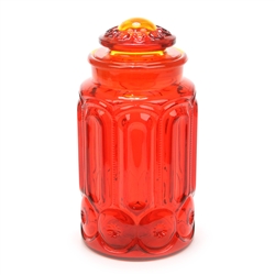 Moon & Stars Amberina by Smith Glass Co., Glass Flour Canister