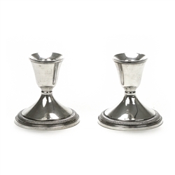 Candlestick Pair, Sterling, Ribbed Design