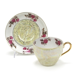 Cup & Saucer by Japan, China, Pink Roses, Oversized