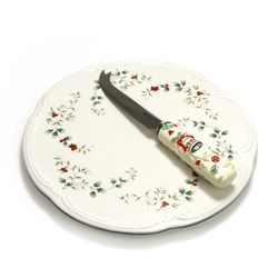 Winterberry by Pfaltzgraff, Stoneware Cheese Tray, Knife