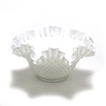 Hobnail Milk Glass by Fenton, Glass Bowl, Crimped