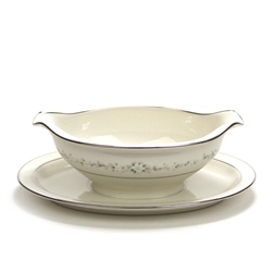 Heather by Noritake, China Gravy Boat, Attached Tray