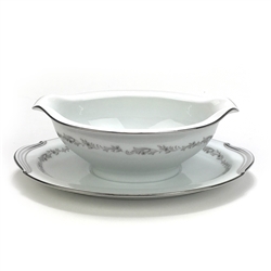 Crestmont by Noritake, China Gravy Boat, Attached Tray