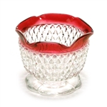 Diamond Point Ruby by Indiana, Glass Candle Bowl