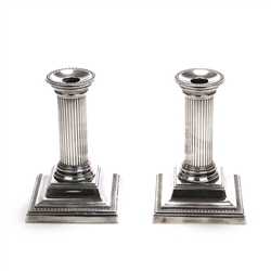 Candlestick Pair, Tall by Baldwin, Silverplate, Smithsonian Institution