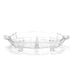 Rose Point by Cambridge, Glass Relish Dish, Three Part
