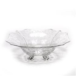 Rose Point by Cambridge, Glass Bowl, Ruffled, Four Toed