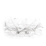 Rose Point by Cambridge, Glass Centerpiece Bowl, Ruffled, Four Toed