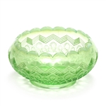 Many Loops Green Opalescent by Jefferson, Glass Rose Bowl