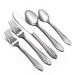 Lace Frosted by Hampton Silversmiths, Stainless 5-PC Setting w/ Soup Spoon