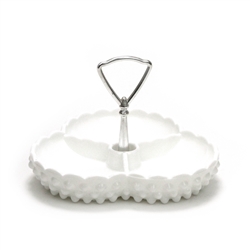 Hobnail Milk Glass by Fenton, Glass Relish Dish, 3-Part