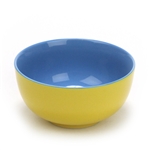 Gourmet Basics by Mikasa, Porcelain Soup/Cereal Bowl, Blue/Yellow