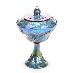 Harvest Blue Carnival by Colony, Glass Wedding Bowl w/ Lid
