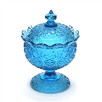 Daisy & Button Blue by Smith Glass Co., Glass Candy Dish