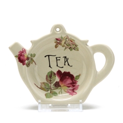 Tea Bag Holder by Crownford Giftware Corp., Ceramic, Pink & White Roses
