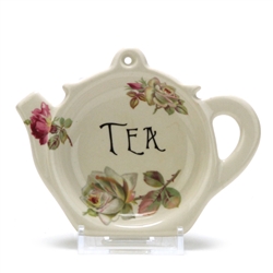 Tea Bag Holder by Crownford Giftware Corp., Ceramic, Pink & White Roses