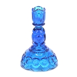 Moon & Stars Blue by Smith Glass Co., Glass Candlestick
