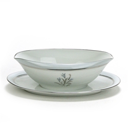 Bluebell by Noritake, China Gravy Boat, Attached Tray