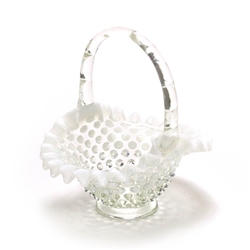 Hobnail French Opalescent by Fenton, Glass Basket