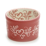 Floral Lace Red by Temp-Tations, Stoneware Custard Cup