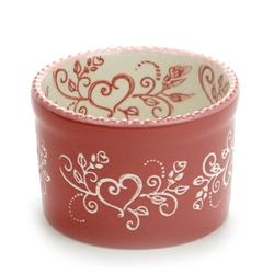 Floral Lace Red by Temp-Tations, Stoneware Custard Cup