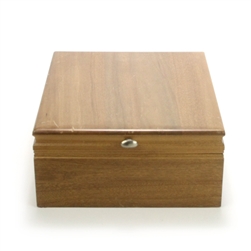 Silverware Box by Wallace, Wood, Turqoise Interior