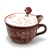 Floral Lace Red by Temp-Tations, Stoneware Grandma Mug, Lid & Spoon