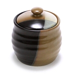 Gold Dust Black by Sango, Stoneware Sugar Bowl w/ Lid